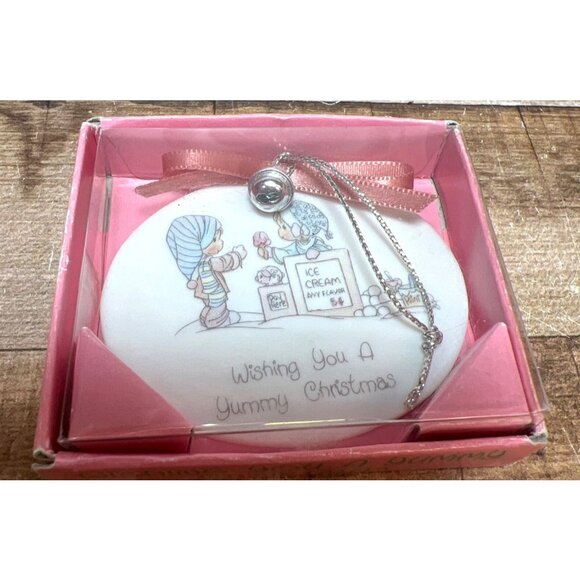 Precious Moments Porcelain Christmas Ornament "Wishing You A Yummy Christmas" - Picture 2 of 3